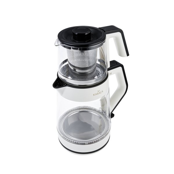 Karaca Retro Krem Cam Led Işıklı Çay Makinesi