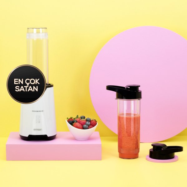 Emsan Powerpack Smoothie 600w Beyaz Kişisel Blender Set