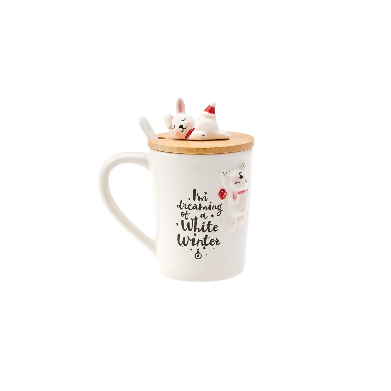 Karaca New Year Rabbit With Spoon Mug 375 ml