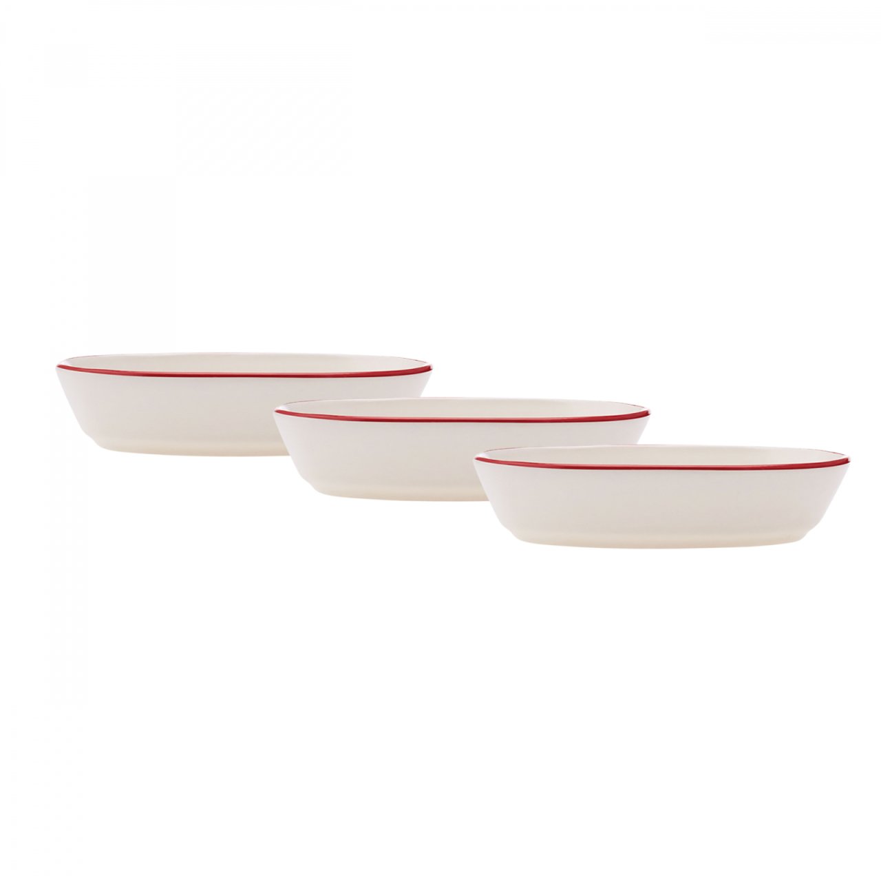 Emsan Salve 3 Parça Oval Çerezlik Kırmızı