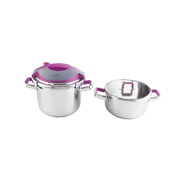 Karaca Orbit Violet Düdüklü Tencere Seti 4+6 Litre