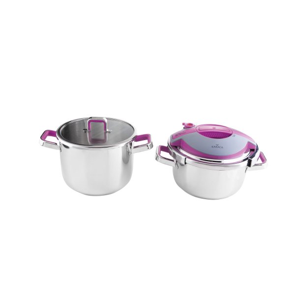 Karaca Orbit Violet Düdüklü Tencere Seti 4+6 Litre