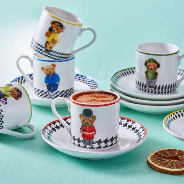 Emsan Teddy 6 Kişilik Kahve Fincan Takımı 90 ml