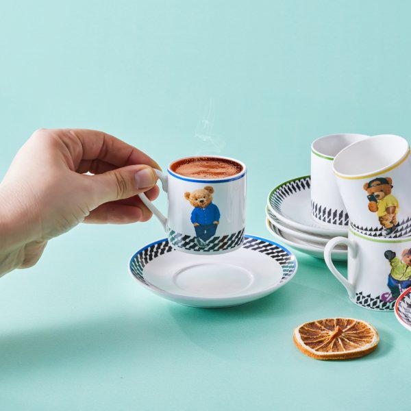 Emsan Teddy 6 Kişilik Kahve Fincan Takımı 90 ml
