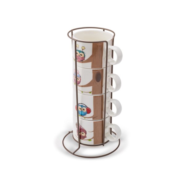 Karaca Owl 4\'lü Standlı Kupa 160 ml