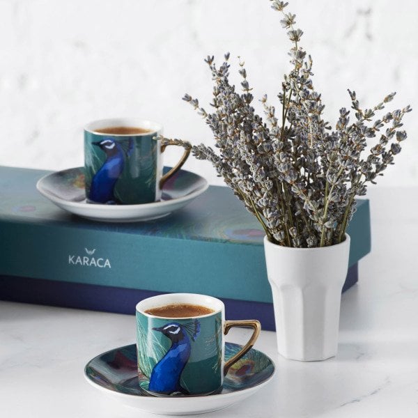 Karaca Peacock 4 Kişilik Kahve Fincanı Takımı 90 ml