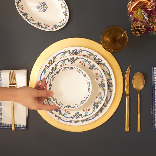 Karaca Düğüm Gold 56 Parça 12 Kişilik Yemek Takımı