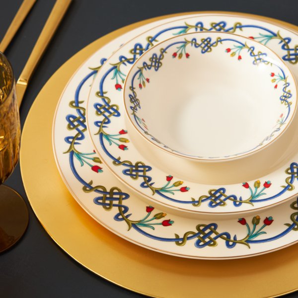 Karaca Düğüm Gold 56 Parça 12 Kişilik Yemek Takımı
