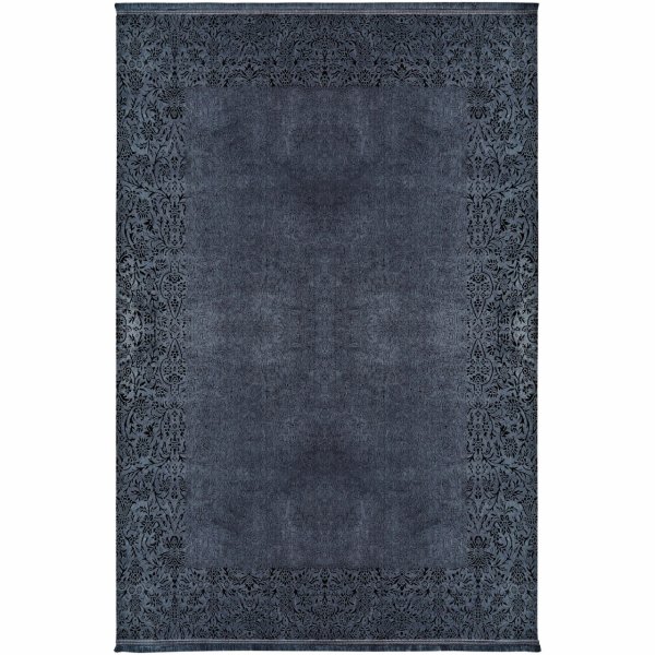 Kaşmir Halı Viskon Premium Damask Antrasit 80x300 cm Halı