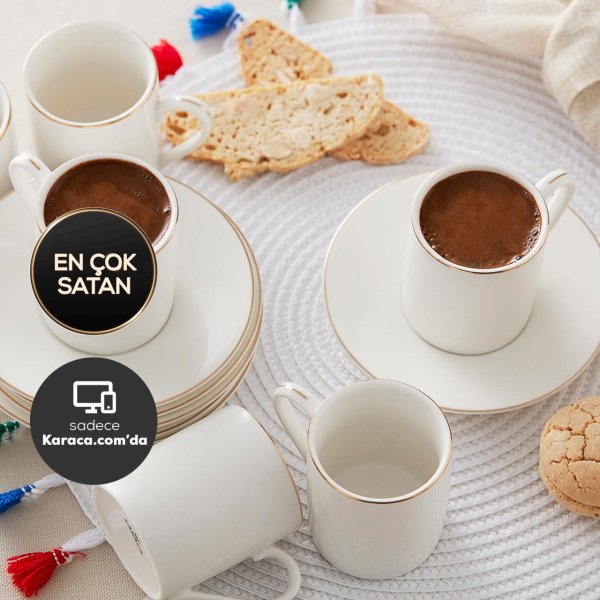 Karaca Elda 6 Kişilik Kahve Fincan Takımı 80 ml