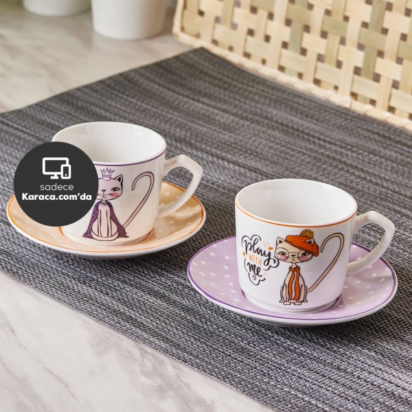 Karaca Fancy Cat 2 Kişilik Kahve Fincanı Takımı 80 ml