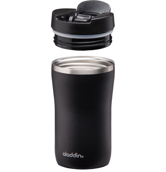 Aladdin Cafe Thermavac Leak-Lock Siyah Paslanmaz Çelik El Termosu Kupa 0.25 Lt