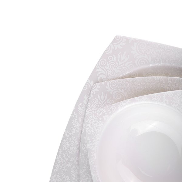 Karaca Fine Bone Ruffle 60 Parça 12 Kişilik Kare Yemek Takımı