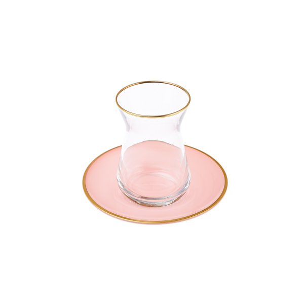 Karaca Retro 12 Parça 6 Kişilik Pembe Çay Seti