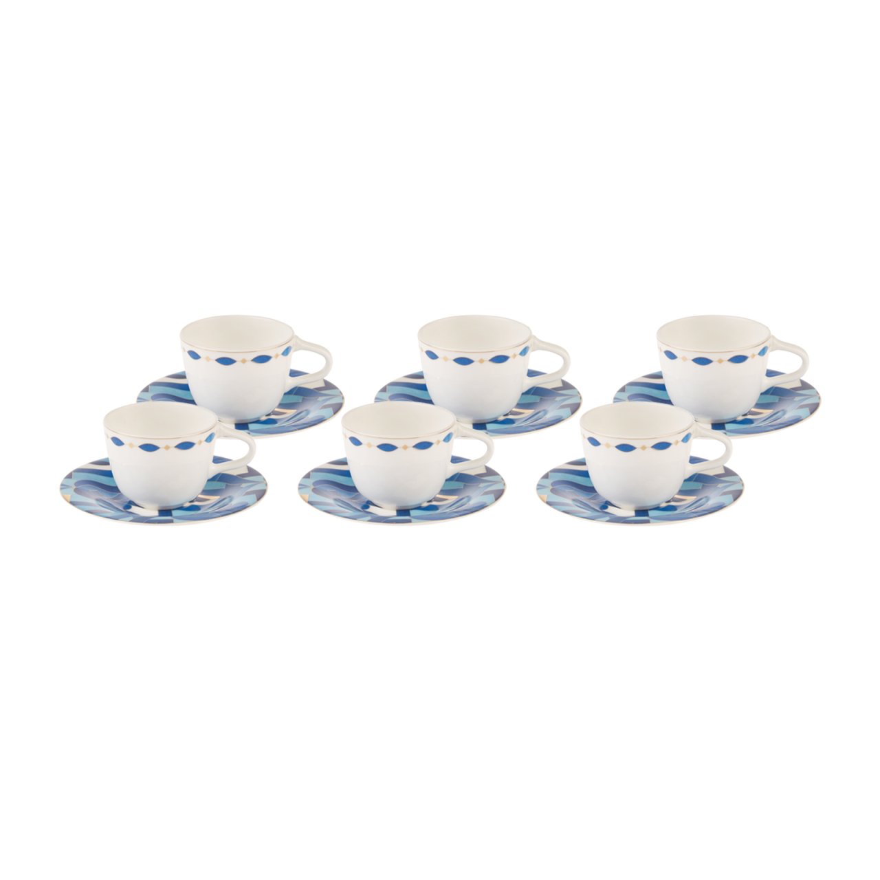 Karaca Fine Pearl Azur 6 Kişilik Kahve Fincanı Takımı 100 ml