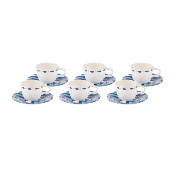 Karaca Fine Pearl Azur 6 Kişilik Kahve Fincanı Takımı 100 ml