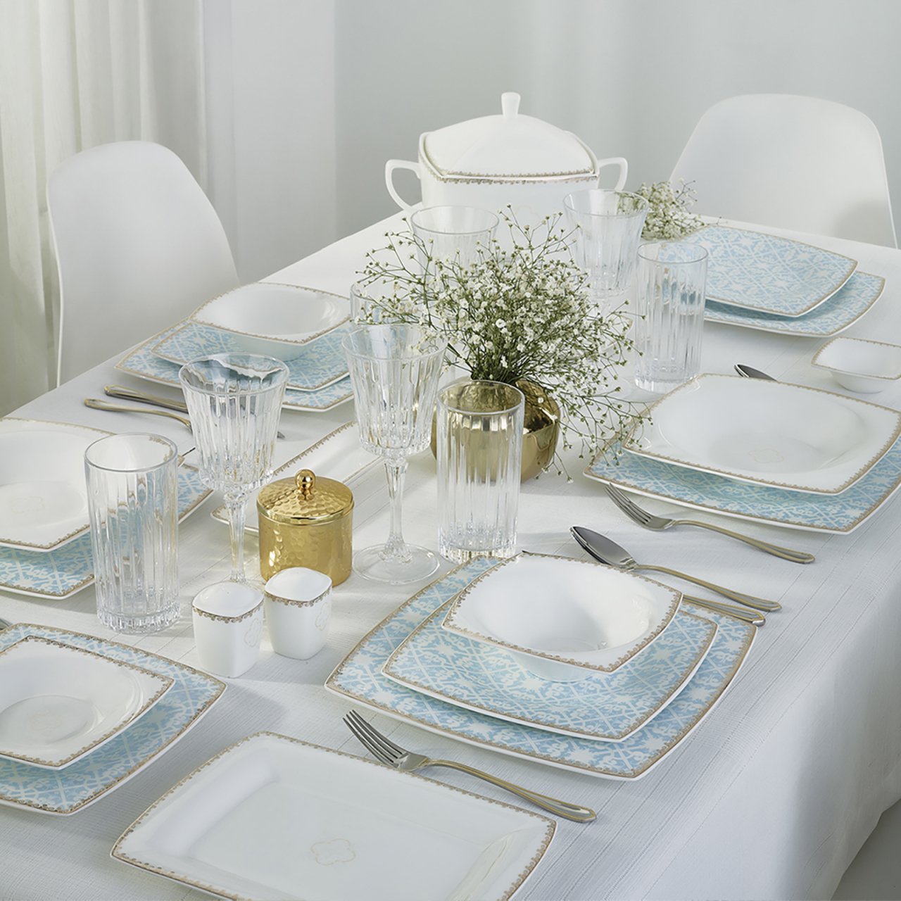 Karaca Fine Pearl Contour 62 Parça 12 Kişilik Yemek Takımı
