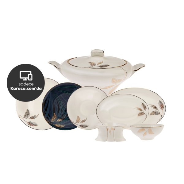 Karaca Fine Pearl Extra Selva 62 Parça 12 Kişilik Yemek Takımı
