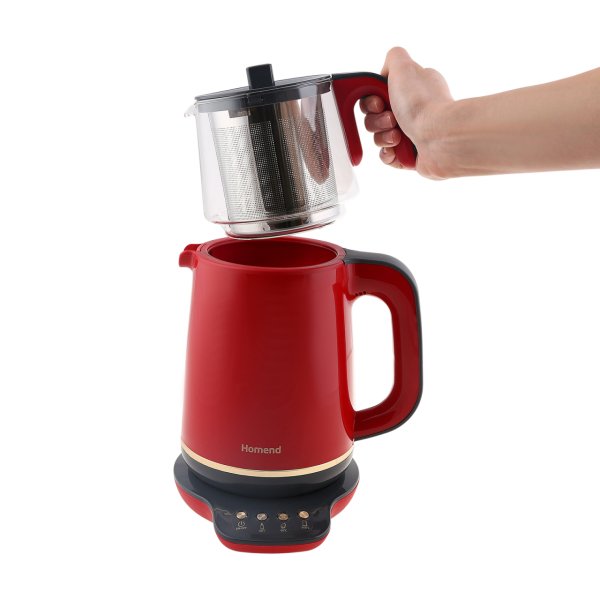 Homend Royaltea 1761h Konuşan Çay Makinesi Kırmızı Gold