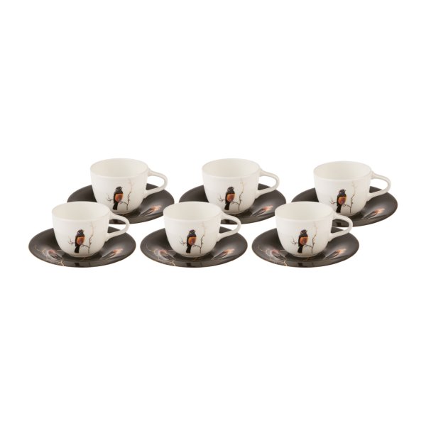 Karaca Fine Pearl Grace Black 6 Kişilik Kahve Fincanı Takımı 100 ml