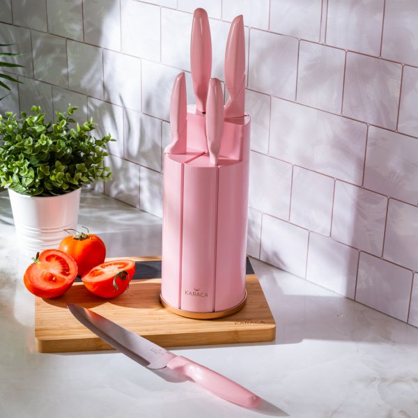 Karaca Retro Pembe 6 Parça Bıçak Seti