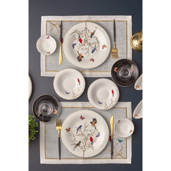 Karaca Fine Pearl New Grace Black 26 Parça 6 Kişilik Kahvaltı/Servis Takımı
