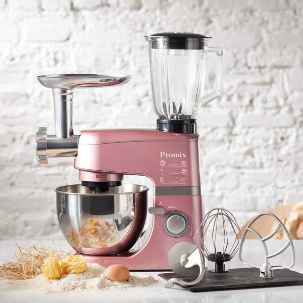 Cookplus Promix Ef802 Stand Mikser 1000W Mutfak Şefi, Et Kıyma Makinesi ve Smoothie Blender Pink