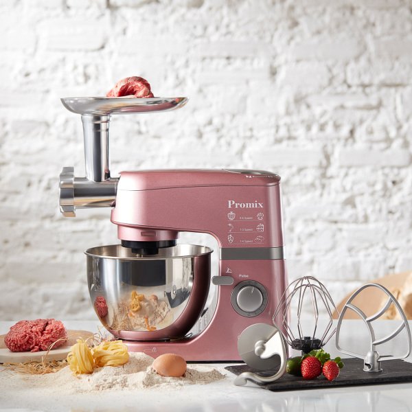 Cookplus Promix Ef802 Stand Mikser 1000W Mutfak Şefi, Et Kıyma Makinesi ve Smoothie Blender Pink