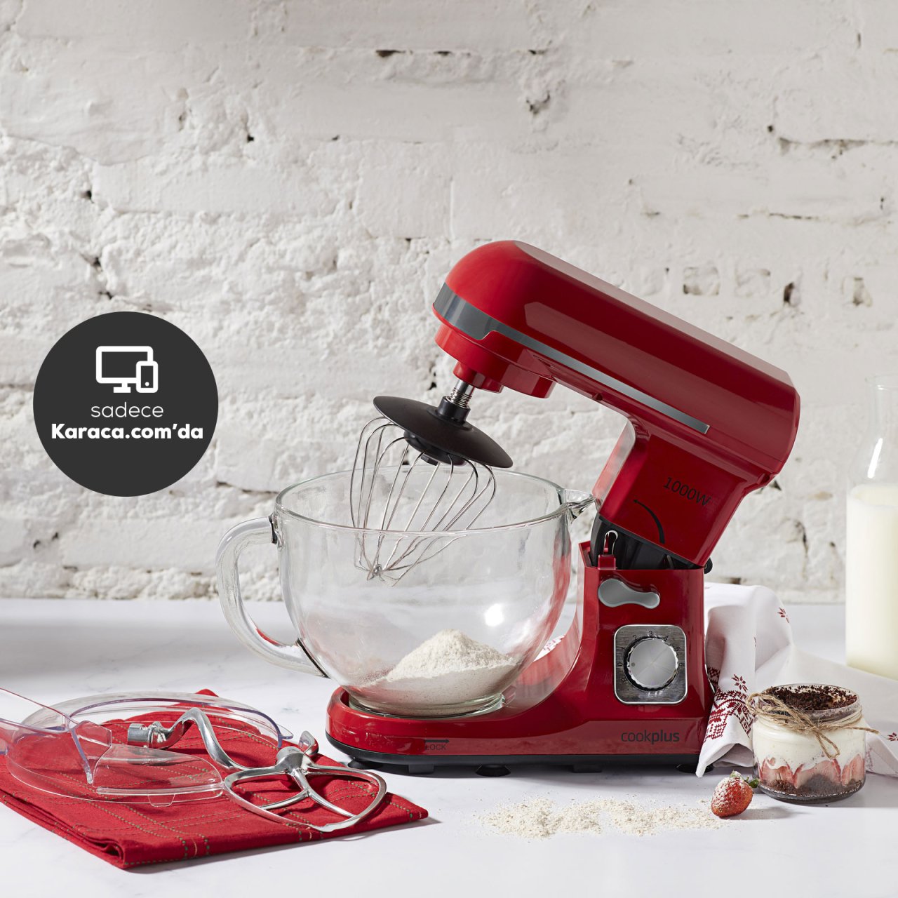 Cookplus Quick Chef 1001 Cam Hazneli Mutfak Robotu Redgold 1000W