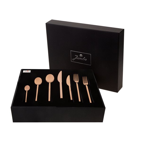 Jumbo 8100 Titanyum Bronz 84 Parça 12 Kişilik Çatal Kaşık Bıçak Seti
