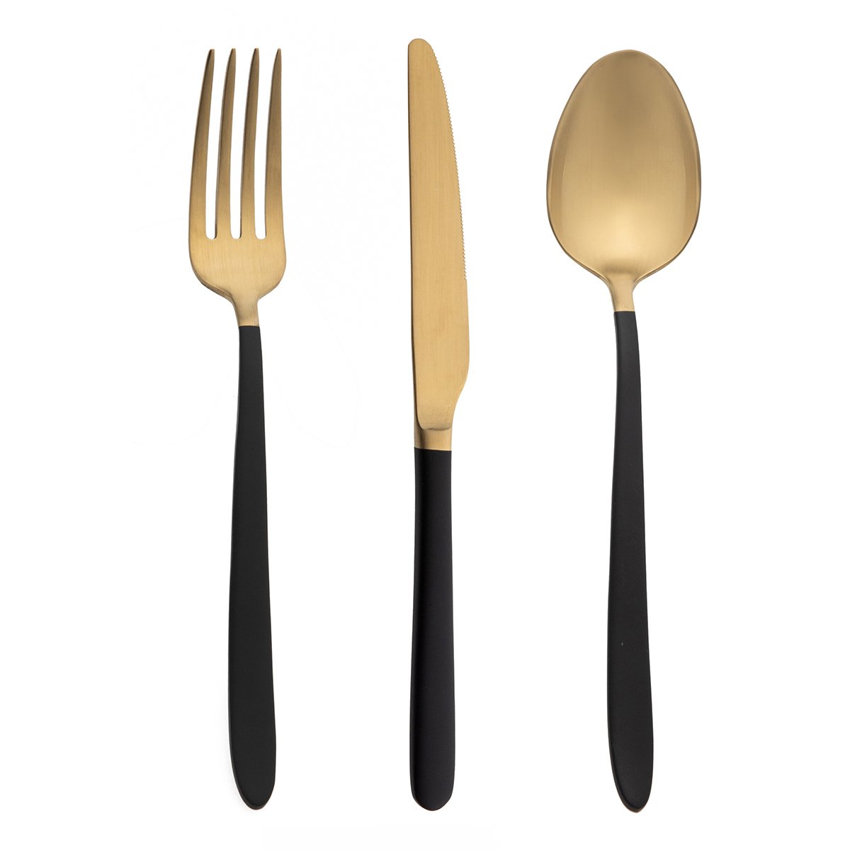 Jumbo 9400 18 Parça 6 Kişilik Titanyum Black Gold Çatal Kaşık Bıçak Seti