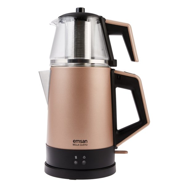 Emsan Bella Gusto Çay Makinesi Cam Golden Pink