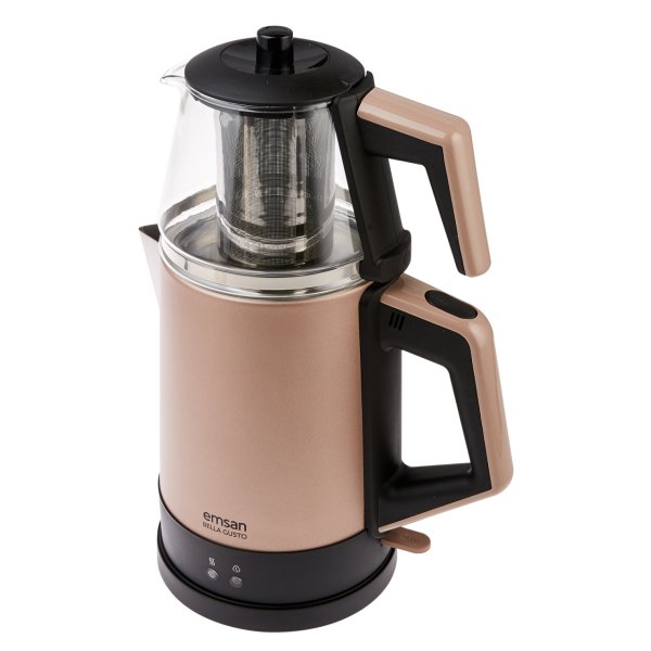 Emsan Bella Gusto Çay Makinesi Cam Golden Pink