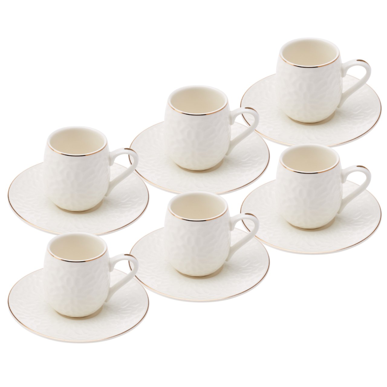 Emsan Bridal 6 Kişilik Kahve Fincanı Takımı Krem 90 ml