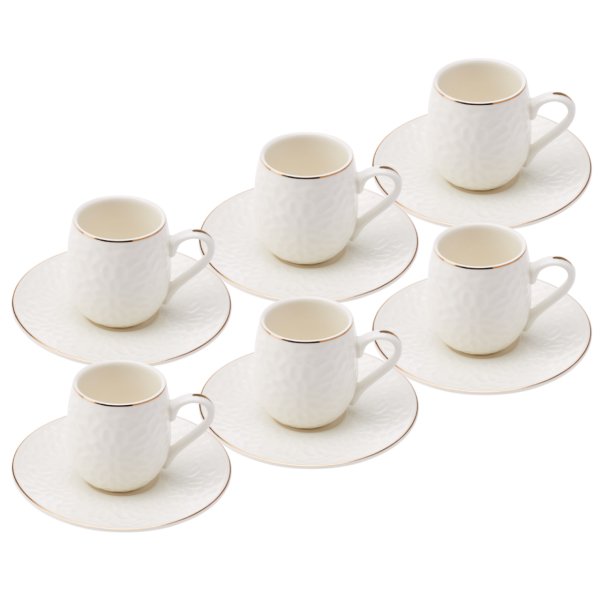Emsan Bridal 6 Kişilik Kahve Fincanı Takımı Krem 90 ml