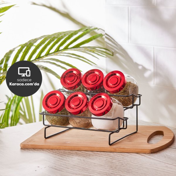 Karaca Sunrise Red 7 Parça Baharat Takımı