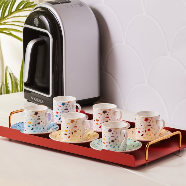 Karaca Terrazzo 6 Kişilik Kahve Fincan Takımı 80 ml
