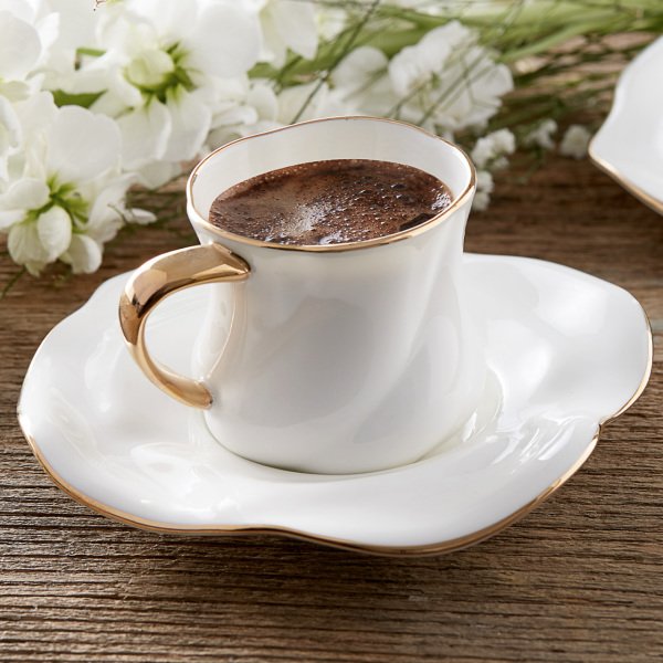 Karaca Tev Beyaz 2 Kişilik Kahve Fincan Takımı Kutulu 90 ml