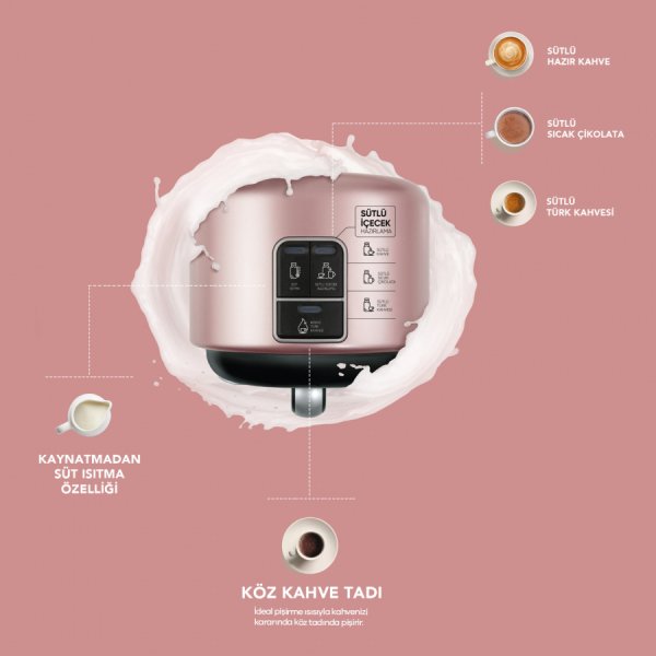 Karaca Hatır Mod Sütlü Türk Kahve Makinesi Rosegold