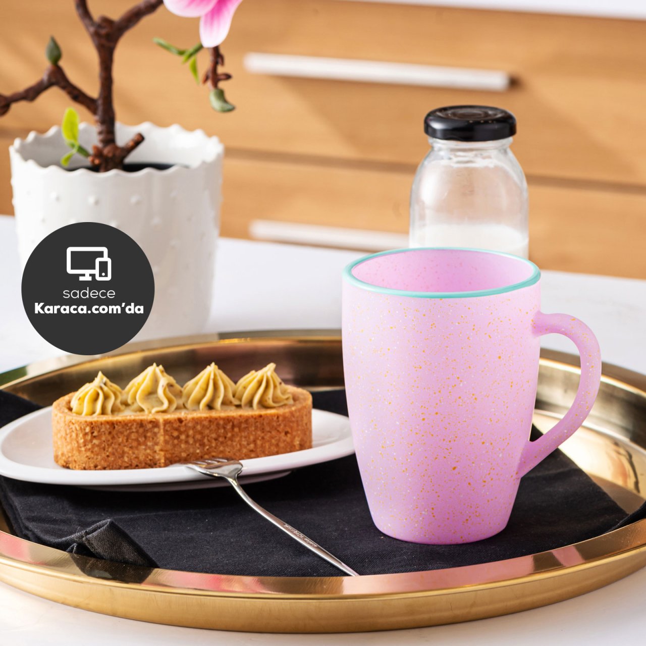 Karaca Vim Pembe Cam Kupa/Mug