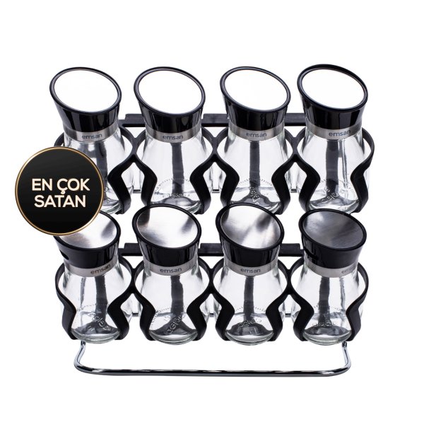 Emsan Punica 9 Parça Çift Katlı Cam Baharatlık/Baharat Takımı