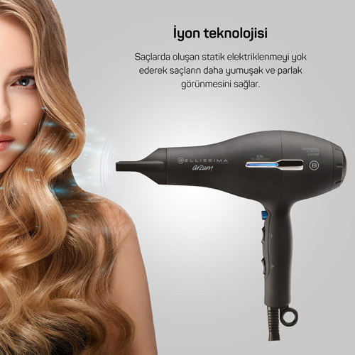 AR5003 Bellissima Profesyonel İyonlu Saç Kurutma Makinesi - Siyah