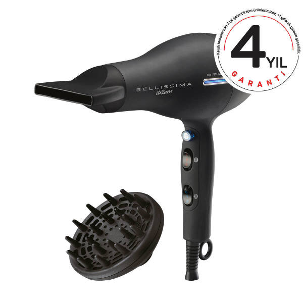 AR5003 Bellissima Profesyonel İyonlu Saç Kurutma Makinesi - Siyah