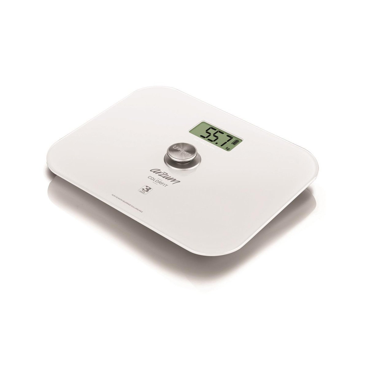 AR5034 Colorfit Çevre Dostu Cam Banyo Baskülü - Beyaz