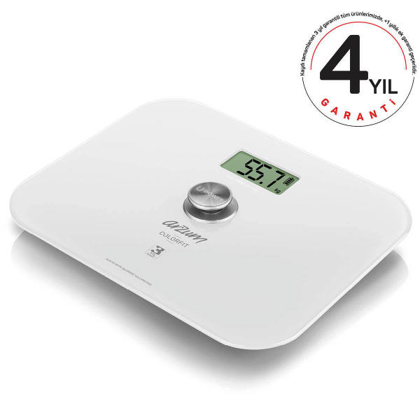 AR5034 Colorfit Çevre Dostu Cam Banyo Baskülü - Beyaz