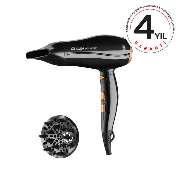 AR5046 Fold Away Saç Kurutma Makinesi - Siyah