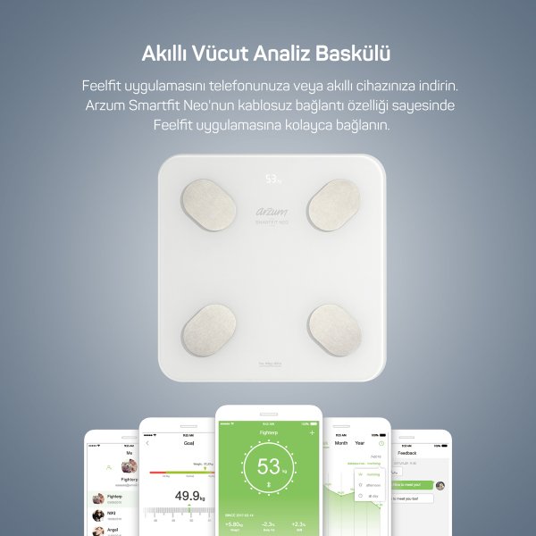 AR5090 Smartfit Neo Akıllı Vücut Analiz Baskülü - Beyaz