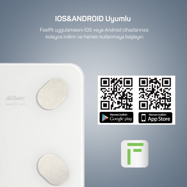 AR5090 Smartfit Neo Akıllı Vücut Analiz Baskülü - Beyaz