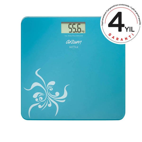 AR550 Sottile Dijital Cam Banyo Baskülü - Mavi