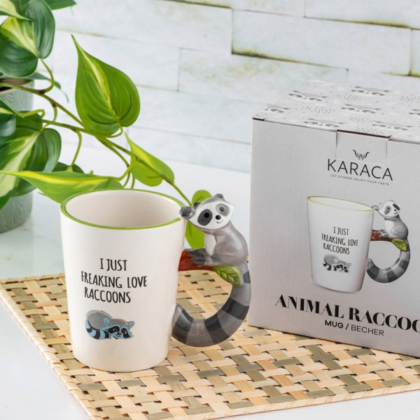 Karaca Animal Raccoon Mug Kupa